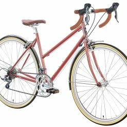 Vélos Urbains 6KU – Helen – Rouge Doré -Pas Cher Roues Magasin fixie75 6ku helen 16spd city bike rose gold 3